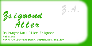 zsigmond aller business card